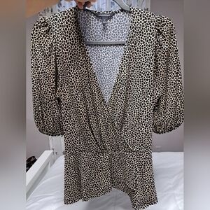 Banana Republic Animal Print Peplum Top